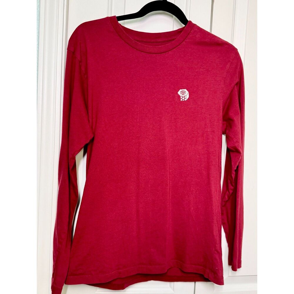 Mountain Hardwear Shirt Mens Small  Long Sleeve Crew Hiking Color: Red